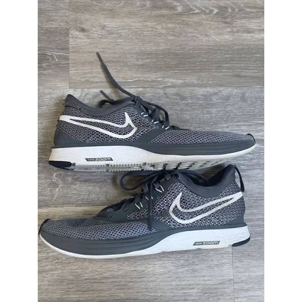 NIKE Zoom Strike AJ0189-002 Dark Grey White Stealth Black Running Shoes SZ:8 Men
